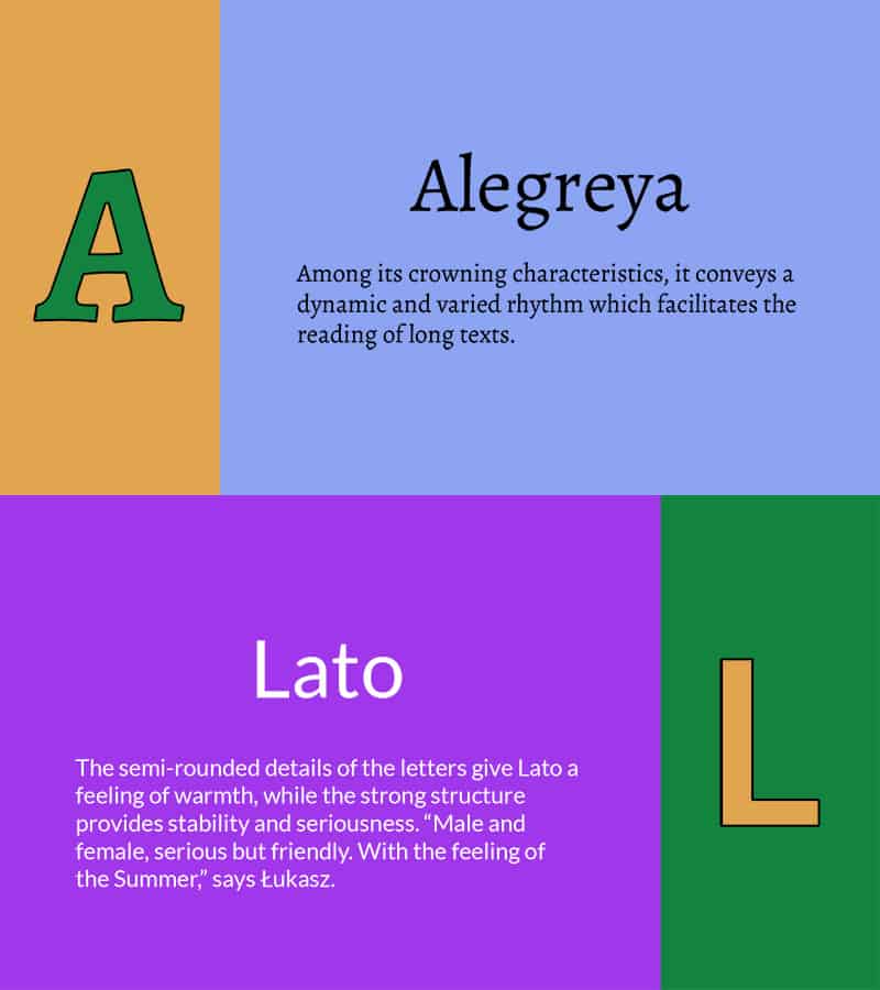 Trending Google Fonts combination - Alegreya with Lato