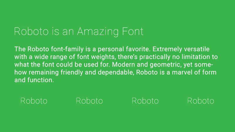 Trending Google Fonts combination - Roboto Thin with Roboto Regular