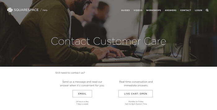 Squarespace support center