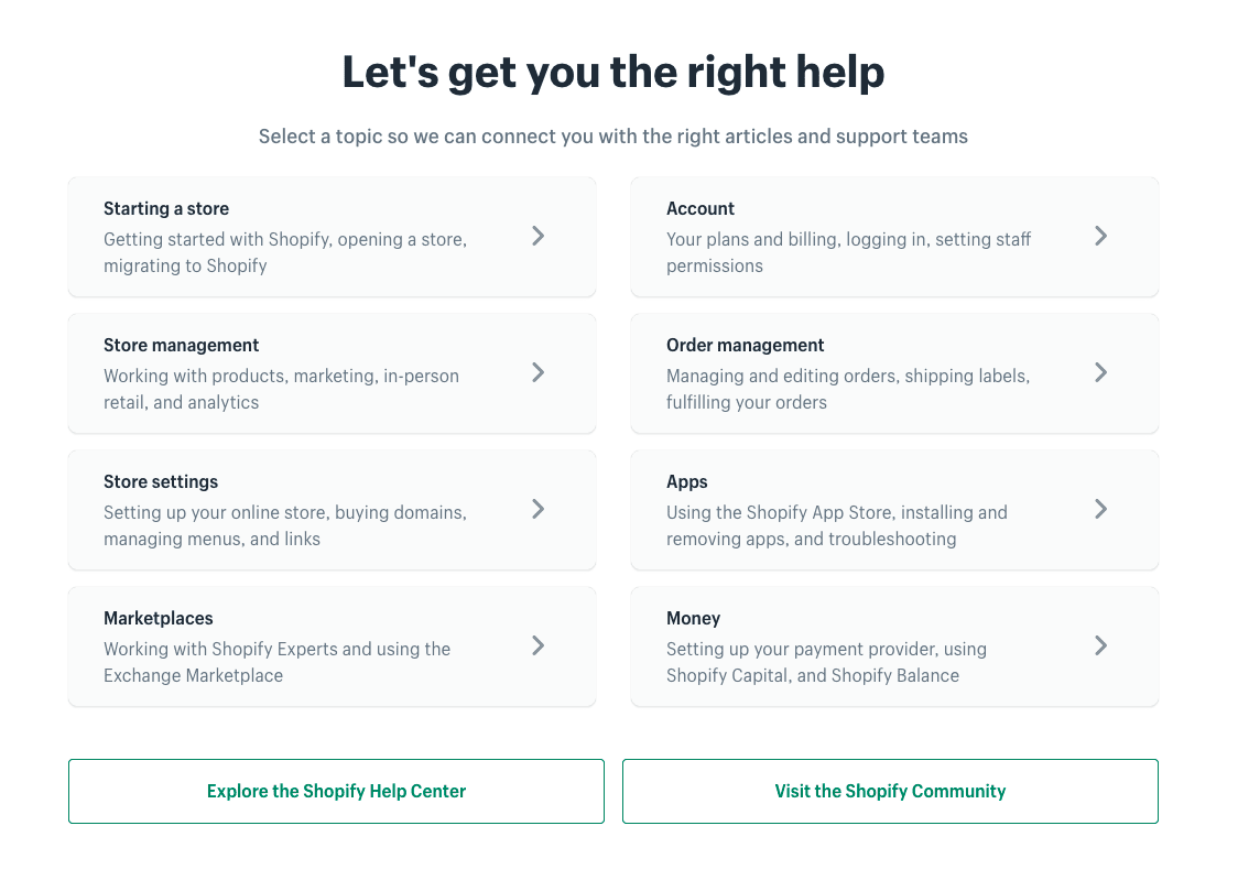 shopify support