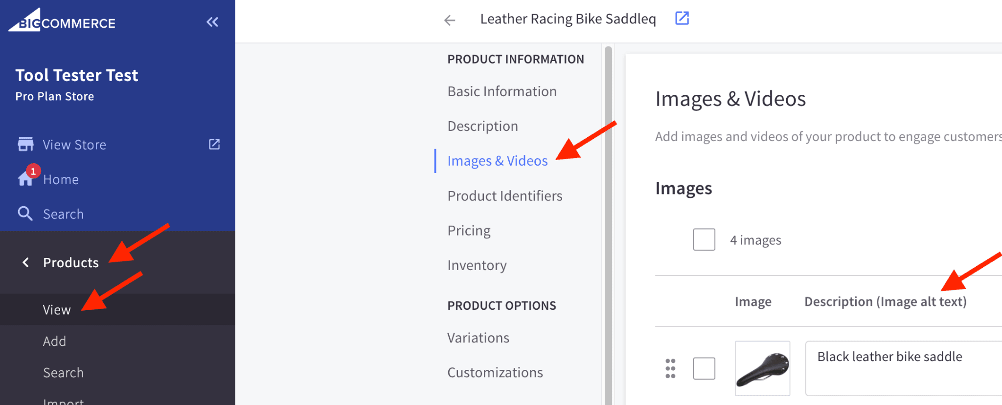 Adding Alt text to BigCommerce Product Images