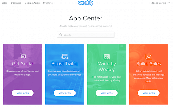 Weebly's App Center is packed with apps that expand your site's capabilities.