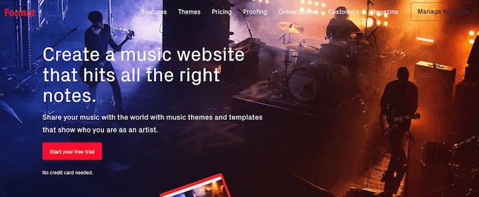 Forma-com: website builder for musicians