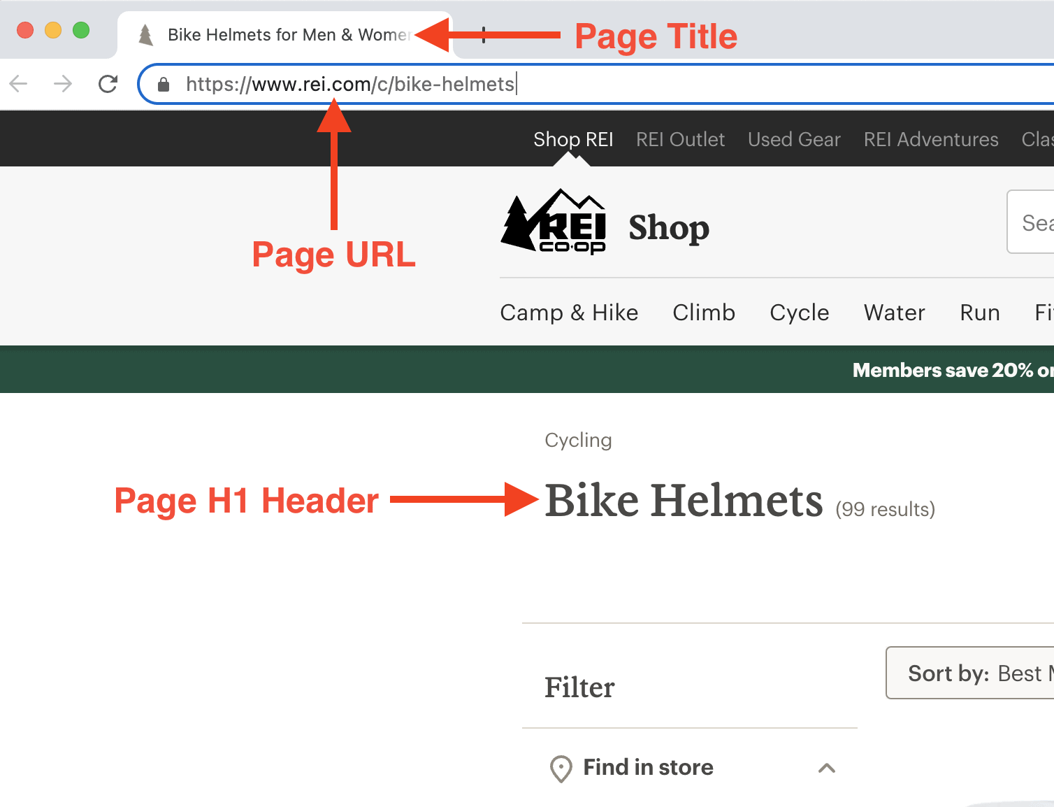 Page Title, URL and H1