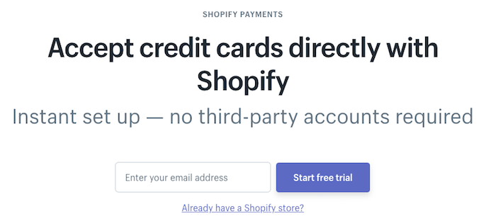shopify payments free trial