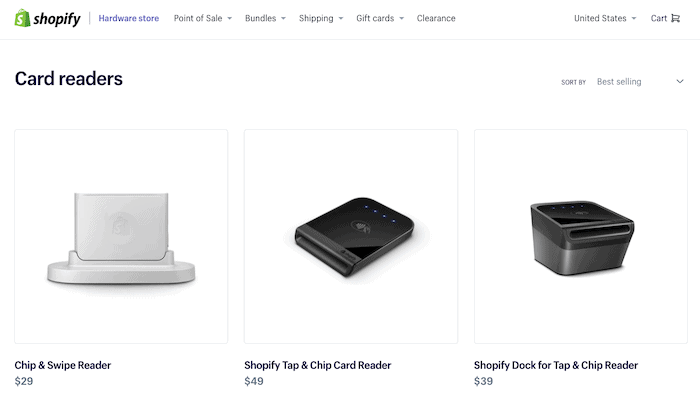 Shopify card readers