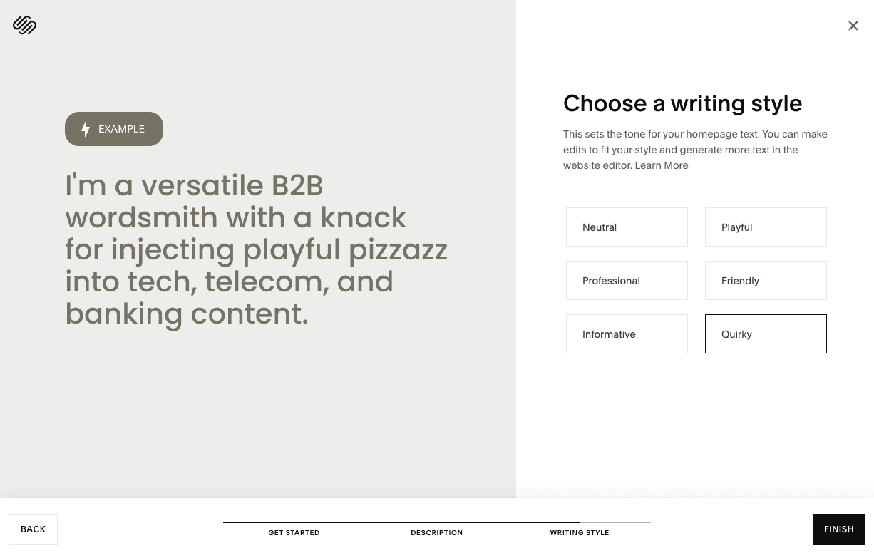 squarespace writing style