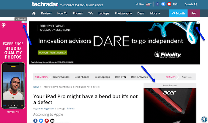 tech radar blog ads