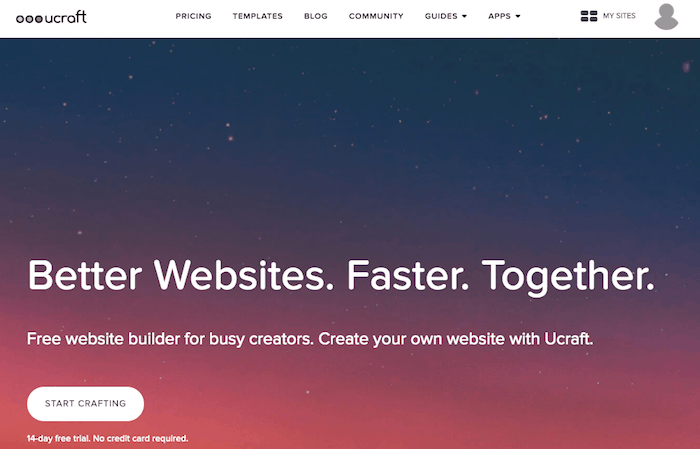 Ucraft is a website builder for artists