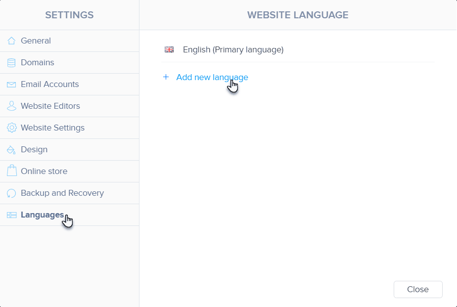 webnode add languages