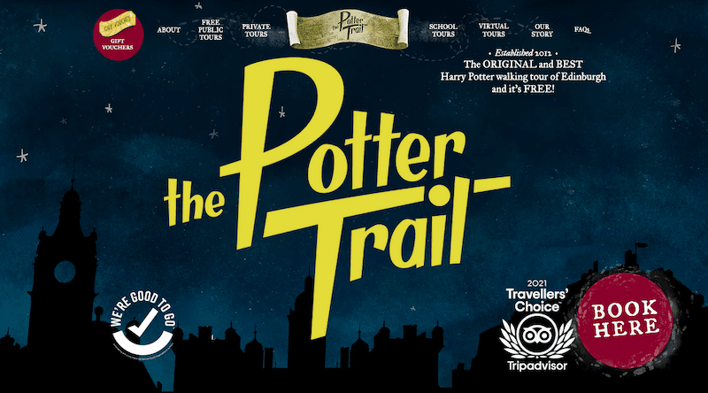 wix website examples - the potter trail